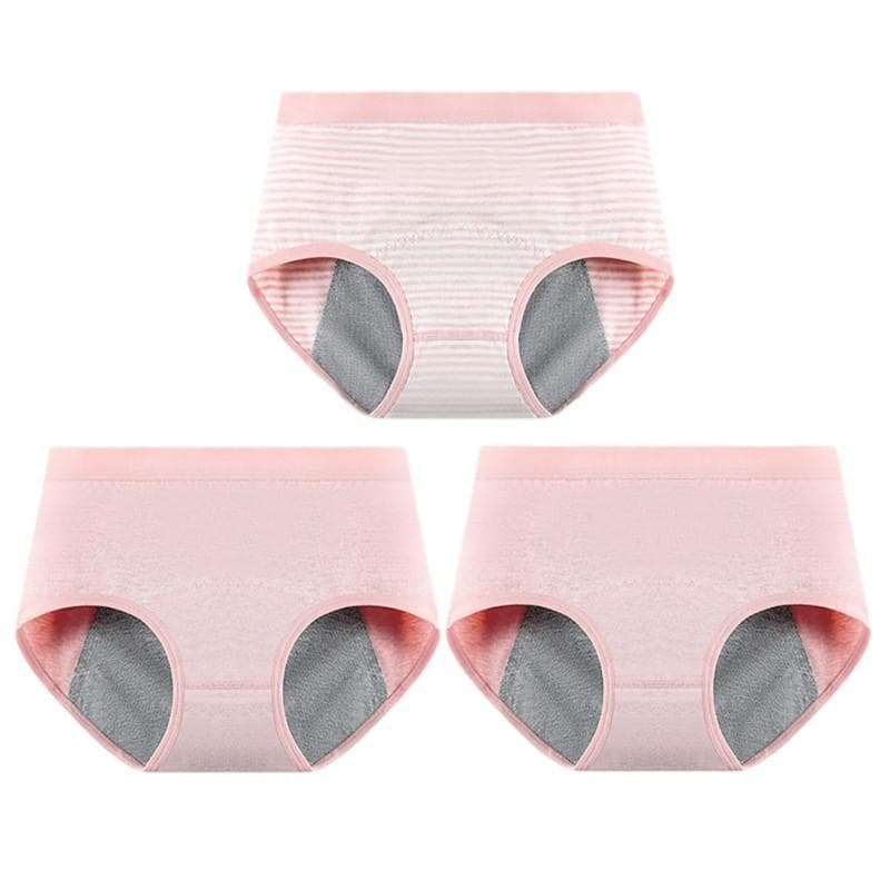 Teenage Girls Menstrual Briefs 3pcs High Waisted Leak Proof Underwear Panties S/150