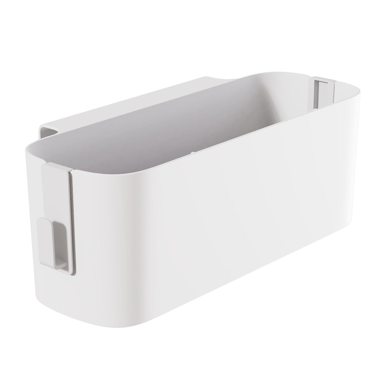 Bedside Hanging Storage Shelf Organizer Bed Organizer Basket with 2 Hooks Baby Bed Shelves Holder white
