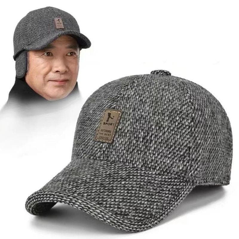 Cotton Hat Men's Hat Autumn And Winter Middle-Aged Dad Cloth Hat Single Old Man Windshield Baseball Hat Sun Hat gray