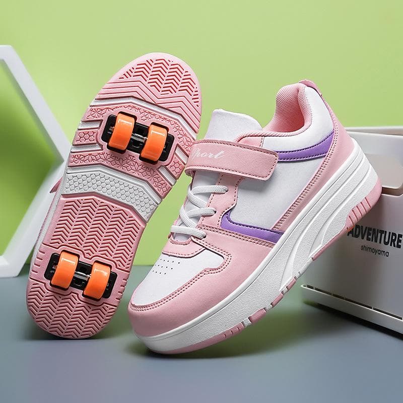 New Runaway Shoes Four-wheel Pulley Shoes Boys and Girls Skates Children's Removable Deformed Wheel Shoes 40