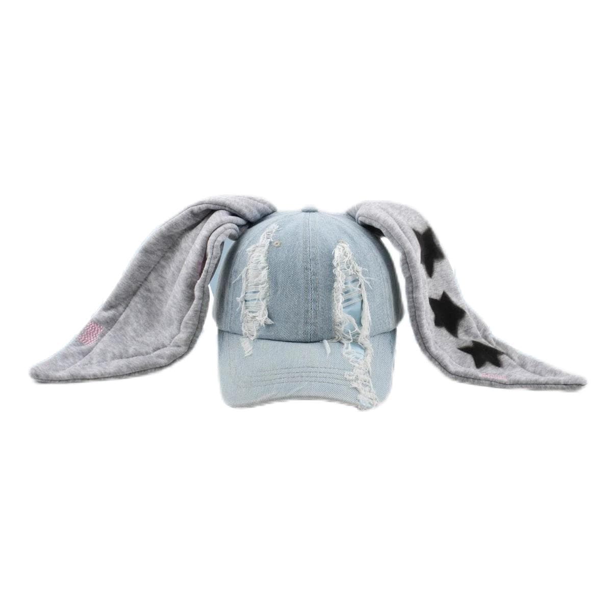 Korean Fashion y2k Baseball Cap For Punk Ripped Retro Denim Jeans Graffiti Cool Long Rabbit Ear Street Hip Hop Sun Hats Visors 58