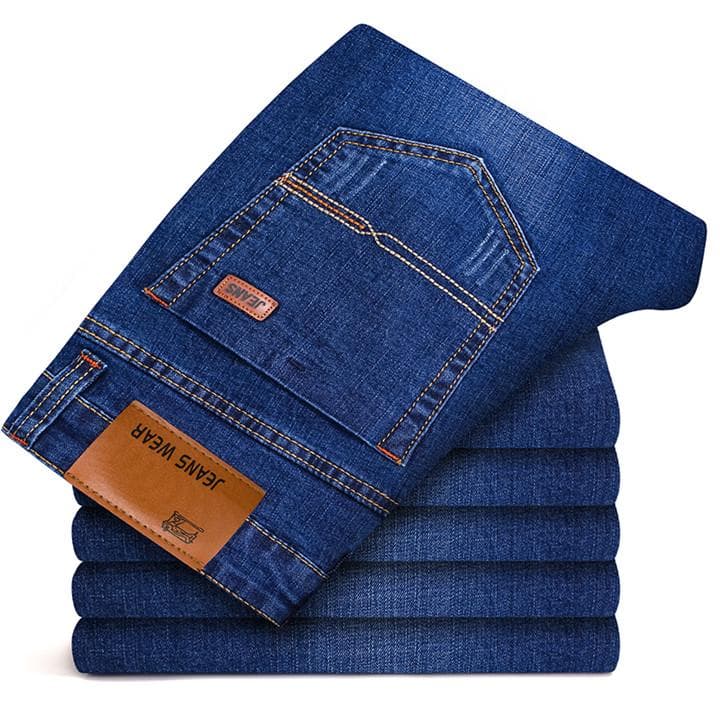 Dm Clothingmen 'S Fashion Jeans Business Casual Stretch Slim Jeans Classic Trousers Denim Pants 34 blue