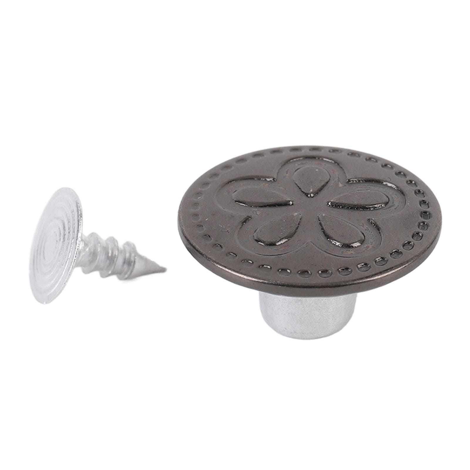 125 Sets Pants Buttons 17mm 5 Petal Flower Pattern Cap Pointed Screw Combo Thread Rivet Buttons for