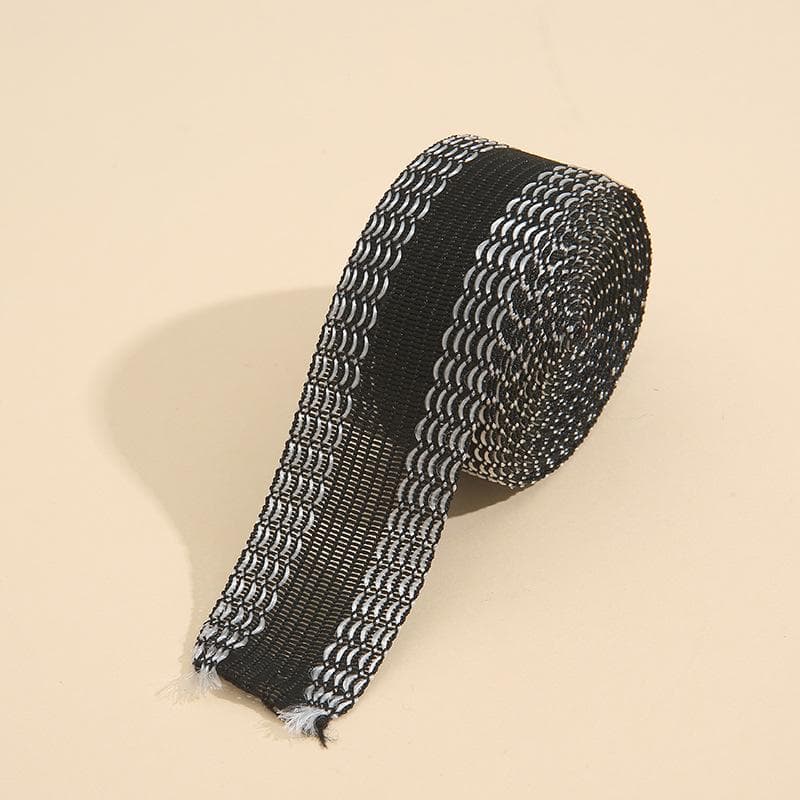 1 Roll 2.5CM Self-Adhesive Pants Paste DIY Iron On Pants Edge Shorten Repair Pants For Jean Clothing And Jean Pants Apparel Sewing Fabric 5m black