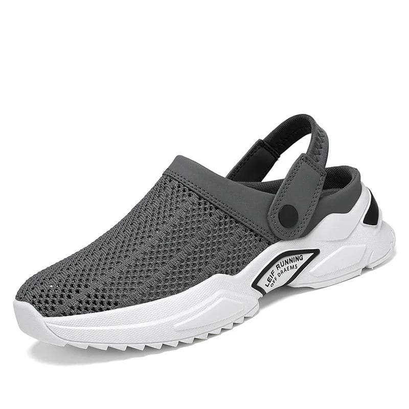 Fashion Mesh Men Sandals Outdoor Clogs Casual Sneakers for Man Breathable Half Slippers Slip on Lightweight Walking Beach Man Shoes 2024 41 grey