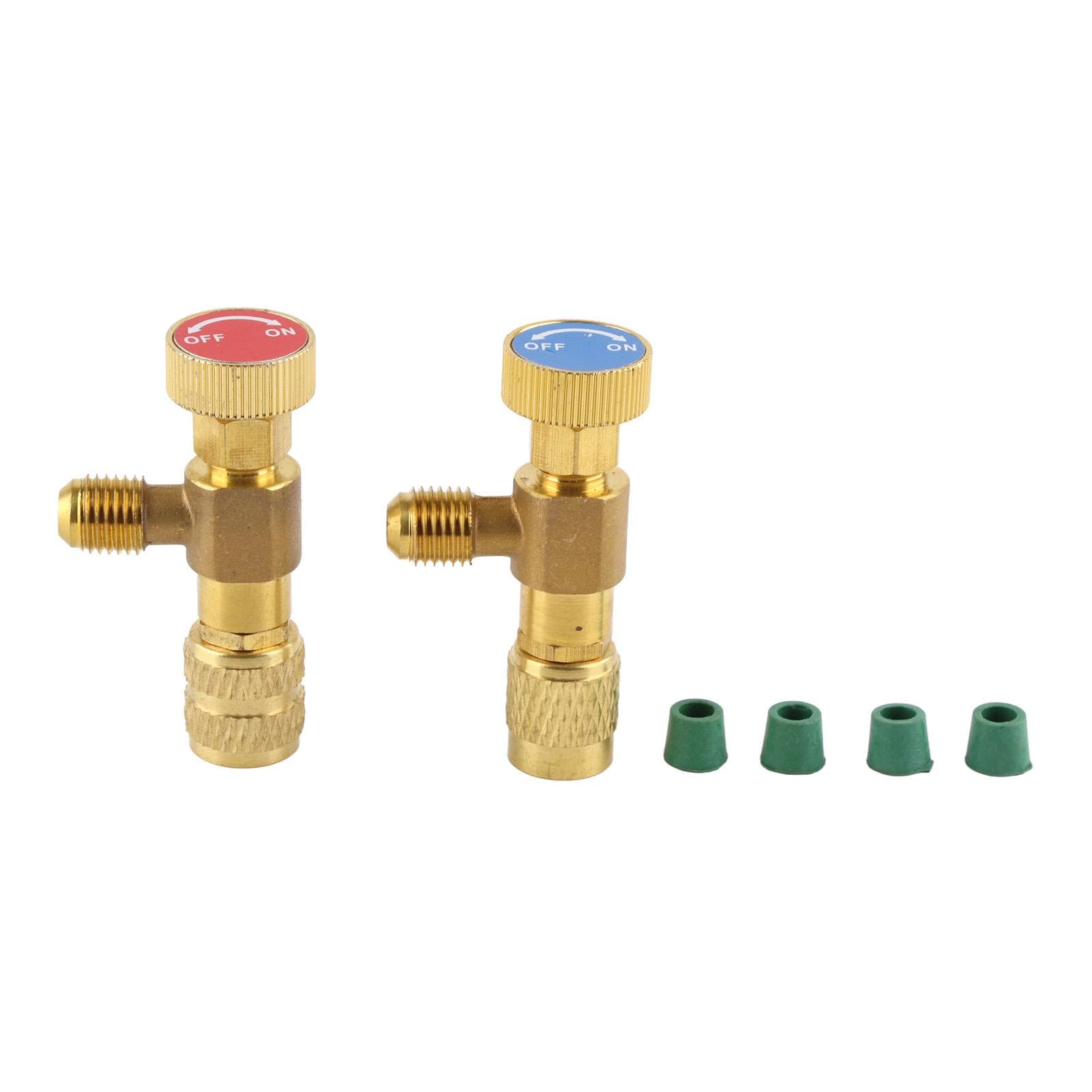 2pcs Liquid Safety Valve R410A R22 Air Conditioning Refrigerant 1/4 Safety Adapter