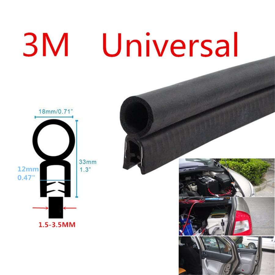 3M Black Car Auto Door Engine Edge Edging Trim Sealing Rubber Strip Weatherstrip