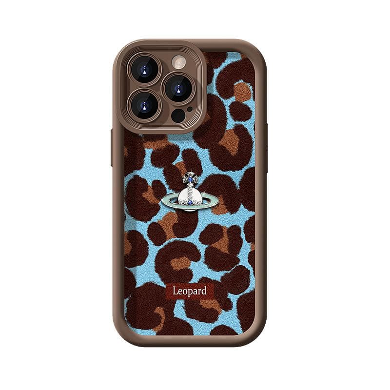 Retro Leopard Print Planet Lanyard Suitable for Apple 14 Mobile Phone Case Iphone15PRO Silicone Lambskin 13 Anti-fall X iPhone 16 Pro