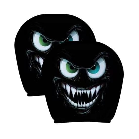 Skull Car Headrest Covers Spooky Print Auto Seat Head Rest 2pcs