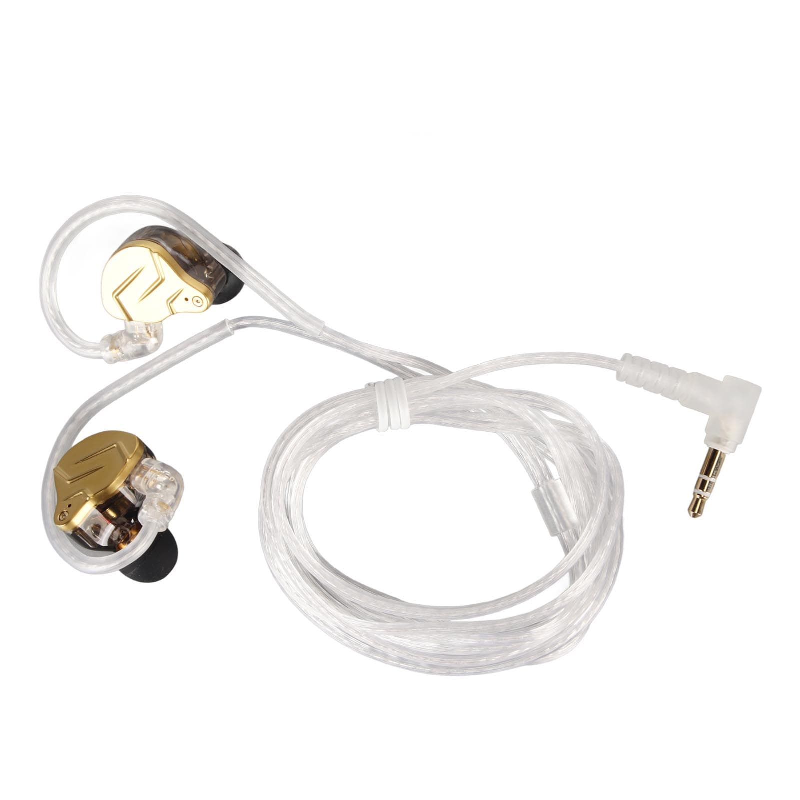 Hybrid Dynamic Driver Balanced Armature Earbuds Deep Bass Stereo 1DD 1BA Dual Driver Monitor gold