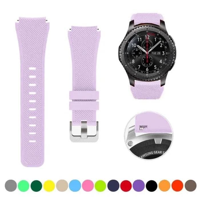 20mm 22mm Band For Samsung Galaxy Watch 3 4 5 6 46mm 42mm Gear S3/ Sport Active 2 Silicone Bracelet For Huawei GT 4 3 2/2e Strap 20mm light purple