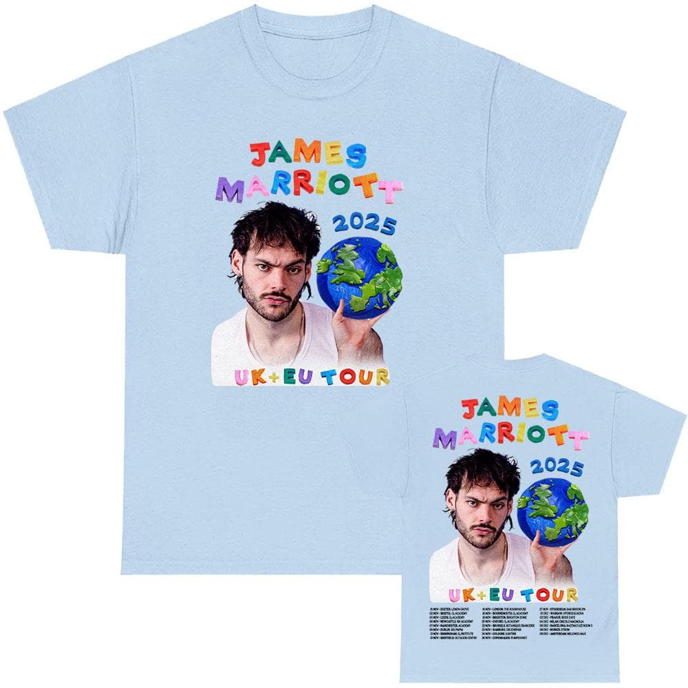 James Marriott UK + EU Tour 2025 T-shirt Summer O-neck Short Sleeve Cotton Tees Fashion Graphic Tshirts Men Women T Shirt Unisex Streetwear M