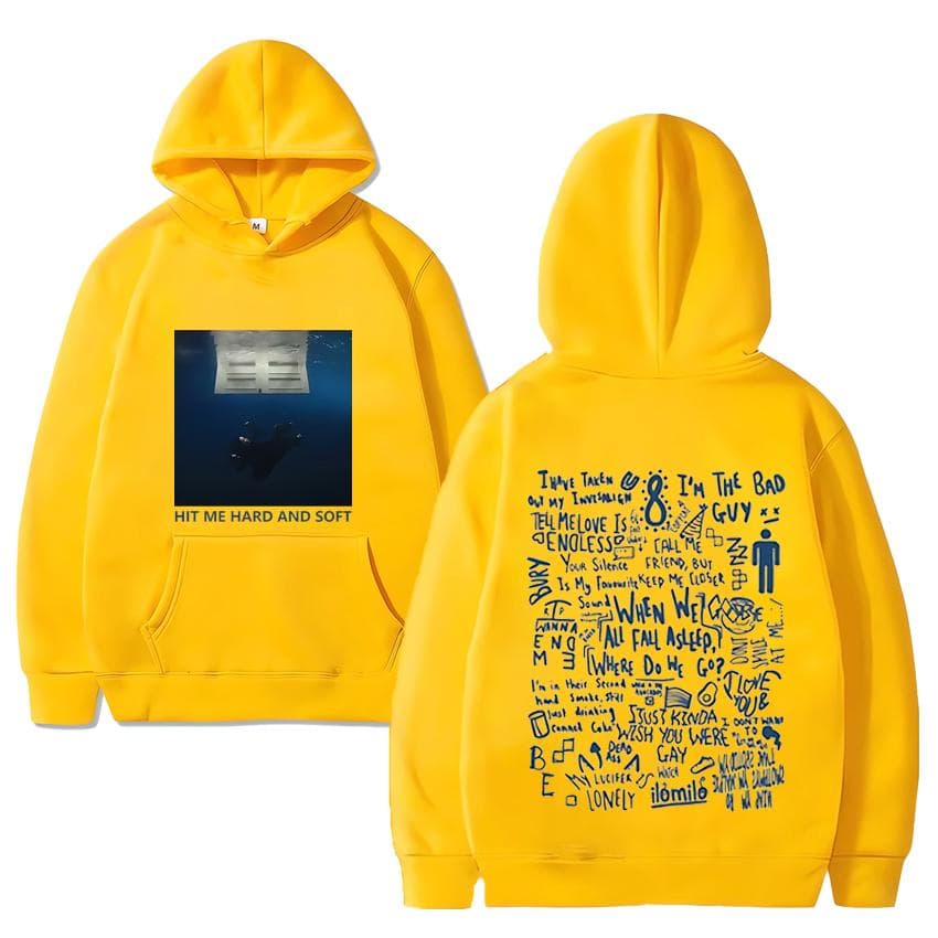 Hit Me Hard and Soft Tour Hoodie Billie Pullover Men Hoodies Sudaderas Male sweatshirts Casual streetwear XL