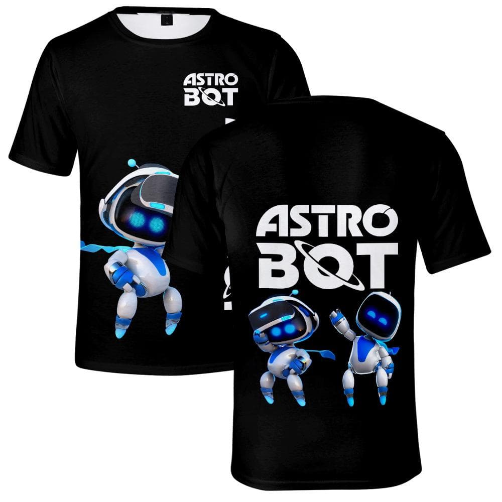 Funny Astro Bot Anime T Shirt Cool Women Men's Tshirt O Neck Casual Unisex Streetwear Fashion Tee Camisetas Ropa Hombre XXL black