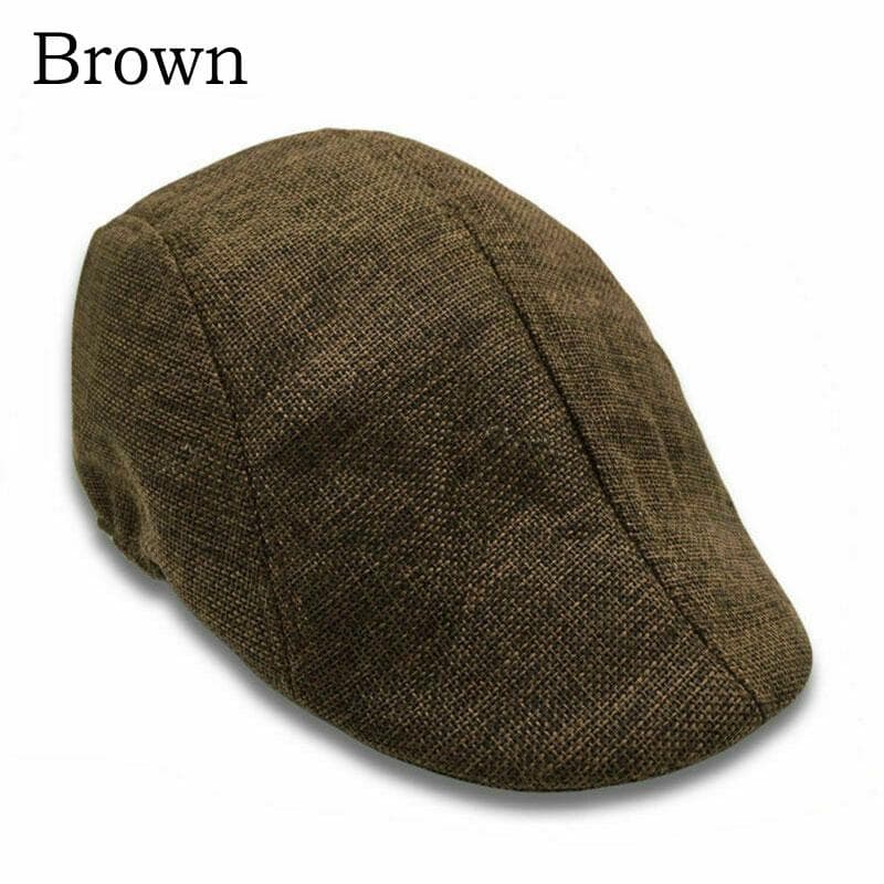 Mens Classic Beret Cabbie Hat Flat Cap Golf Driving Hat Caps Peaky Boys Country Newsboy brown