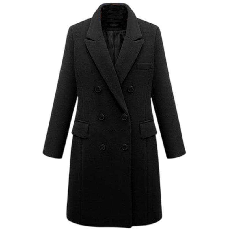 Autumn and Winter Long Woolen Women's Coat 3-button Woolen Coat 2XL