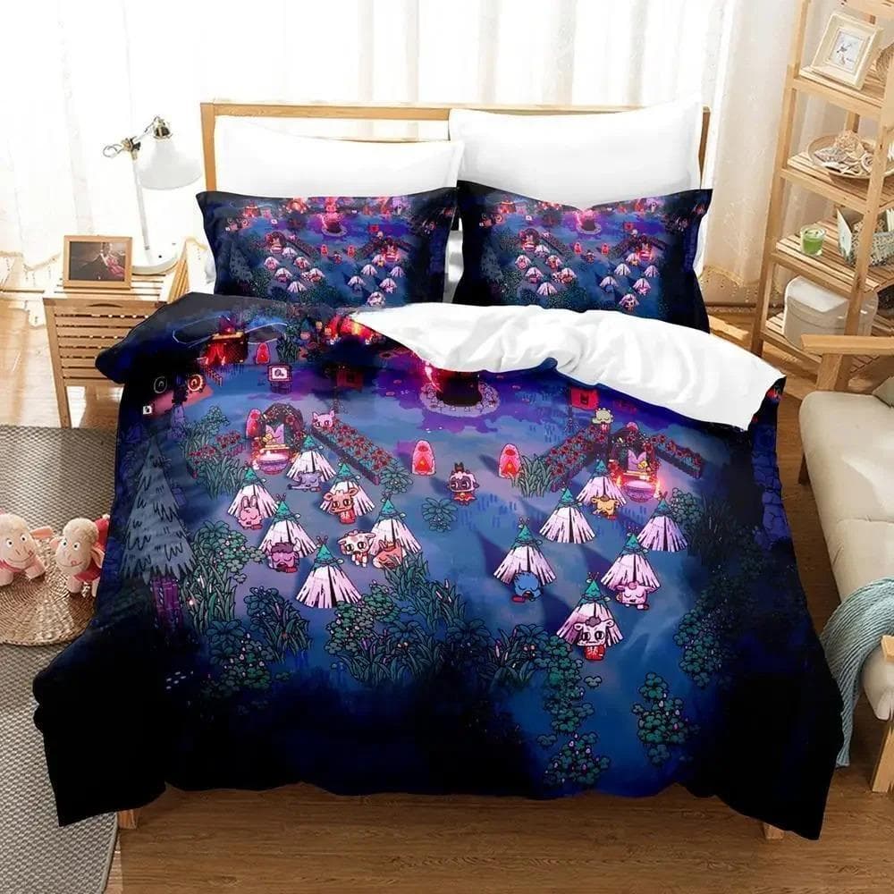 Cult Of The Lamb Bedding Set Single Twin Full Queen King Size Bed Adult Kid Bedroom Duvetcover 3D Print Anime Bed Sheet EU Single 135x200cm