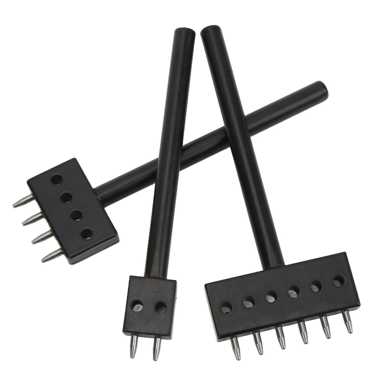 3Pcs Leather Prong Punch Steel Heat Treatment Wear Resistance Quick Punching Leather Punch