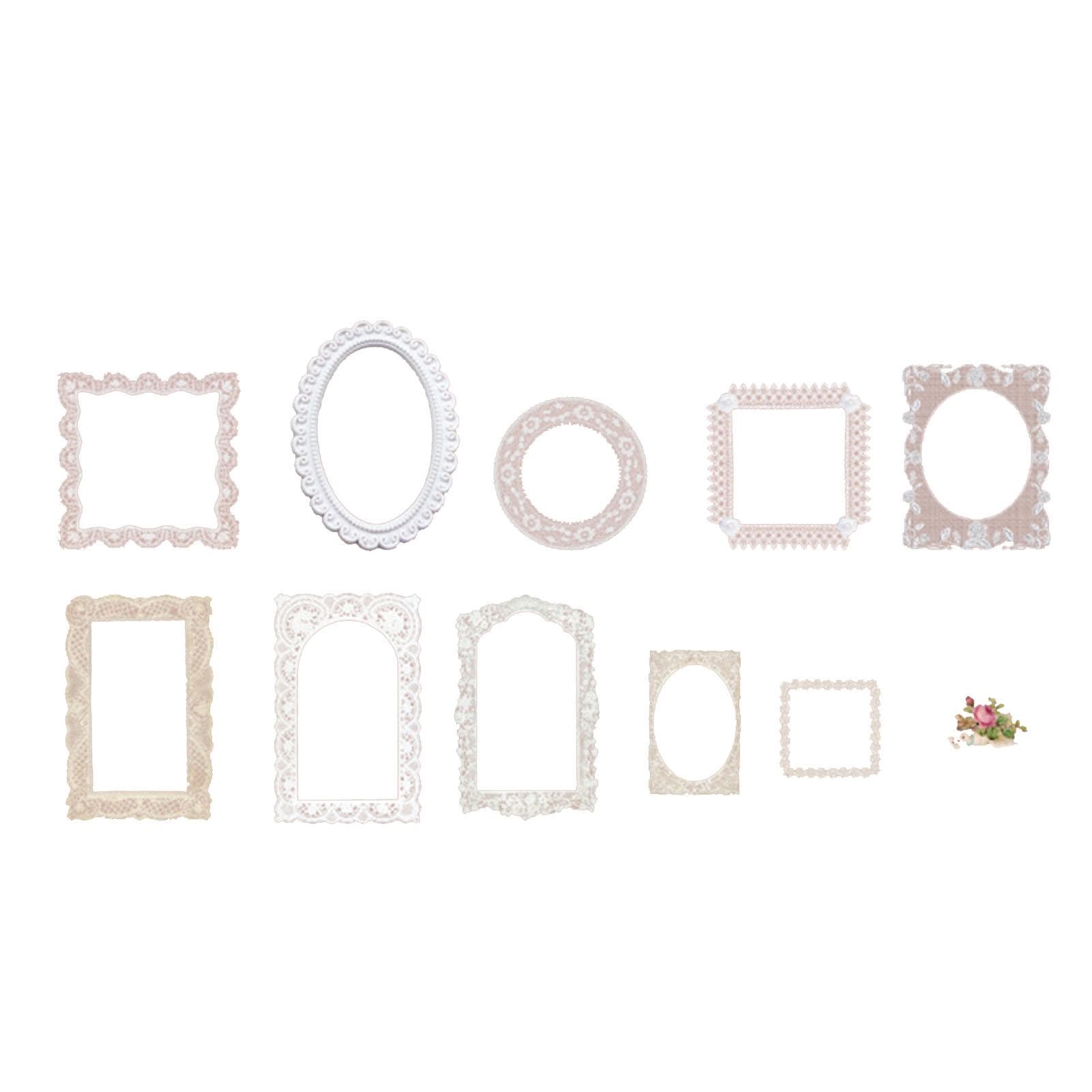 20 Pieces Decoration Stickers Retro Mirror Frame PET Decals for DIY Handcrafts Scrapbooking Photo