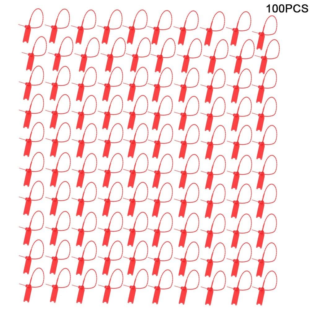 100Pcs Disposable Cable Zip Ties Anti Theft Self Locking Tie Suitcase Shoes Bag Label Tag(Red ) red