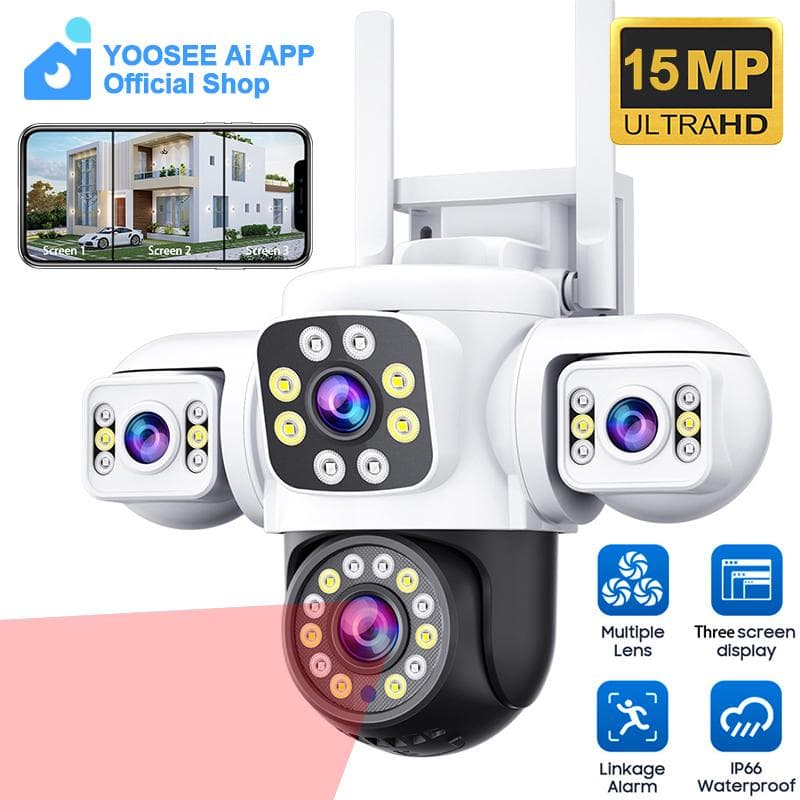 YOOSEE Ai APP Outdoor 10x ZOOM WiFi CCTV Camera HD 20MP Night Vision Two-Way Dialogue Security Camera Waterproof Sunproof Remote Viewing NO ZOOM+128GB