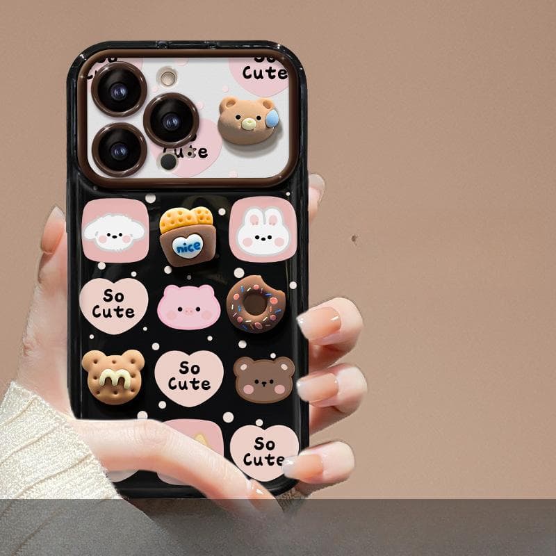 Dessert Bear Doll Pendant Applicable To Apple 15 Mobile Case IPhone 13 Pro Flip Mirror XSmax Cute iPhone 6s Plus