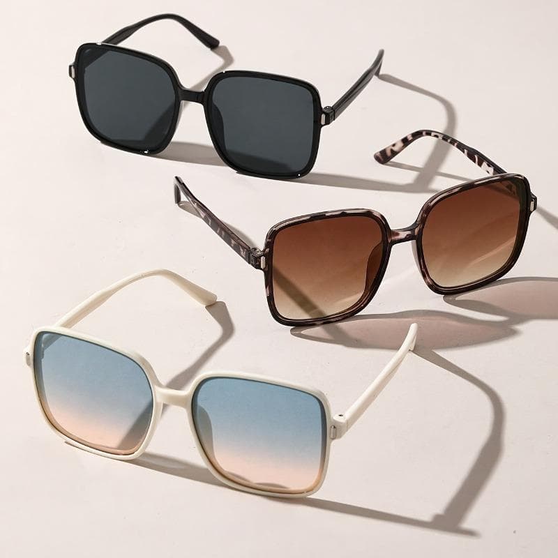 3 Pairs Women Square Fashion Glasses for Casual Formal Dress Decoration Trendy Eyewear Accessories