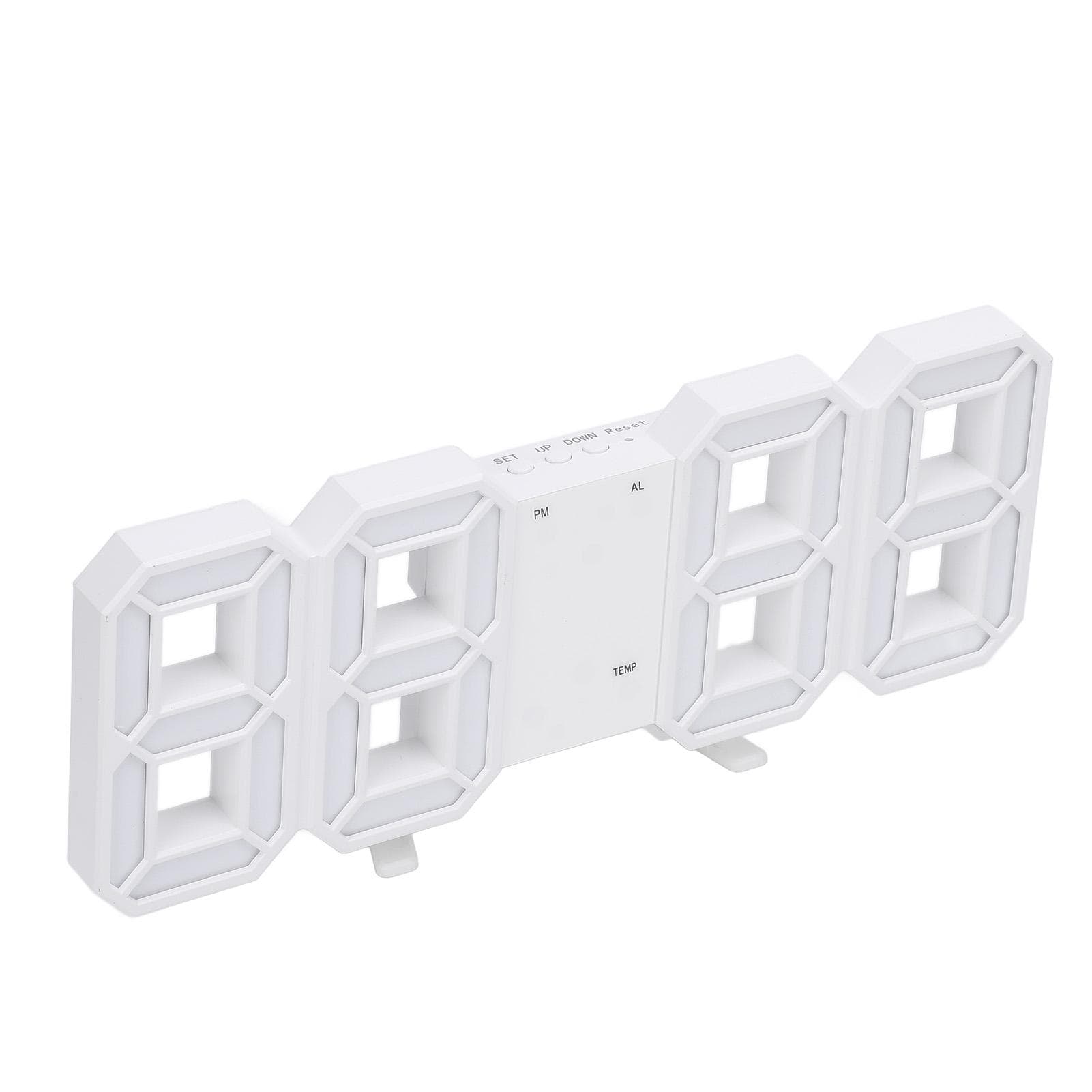 3D LED Digital Clock Auto Dimming Date Temperature Stable Base Modern Decorative 3D LED Electronic