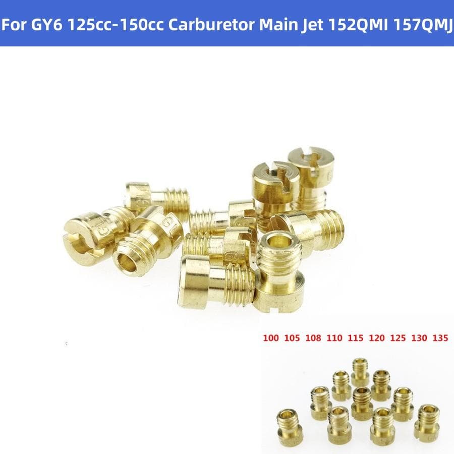10Pcs Jet & Carburetor Main Jet kit for GY6 125cc-150cc 152QMI 157QMJ #100- #140