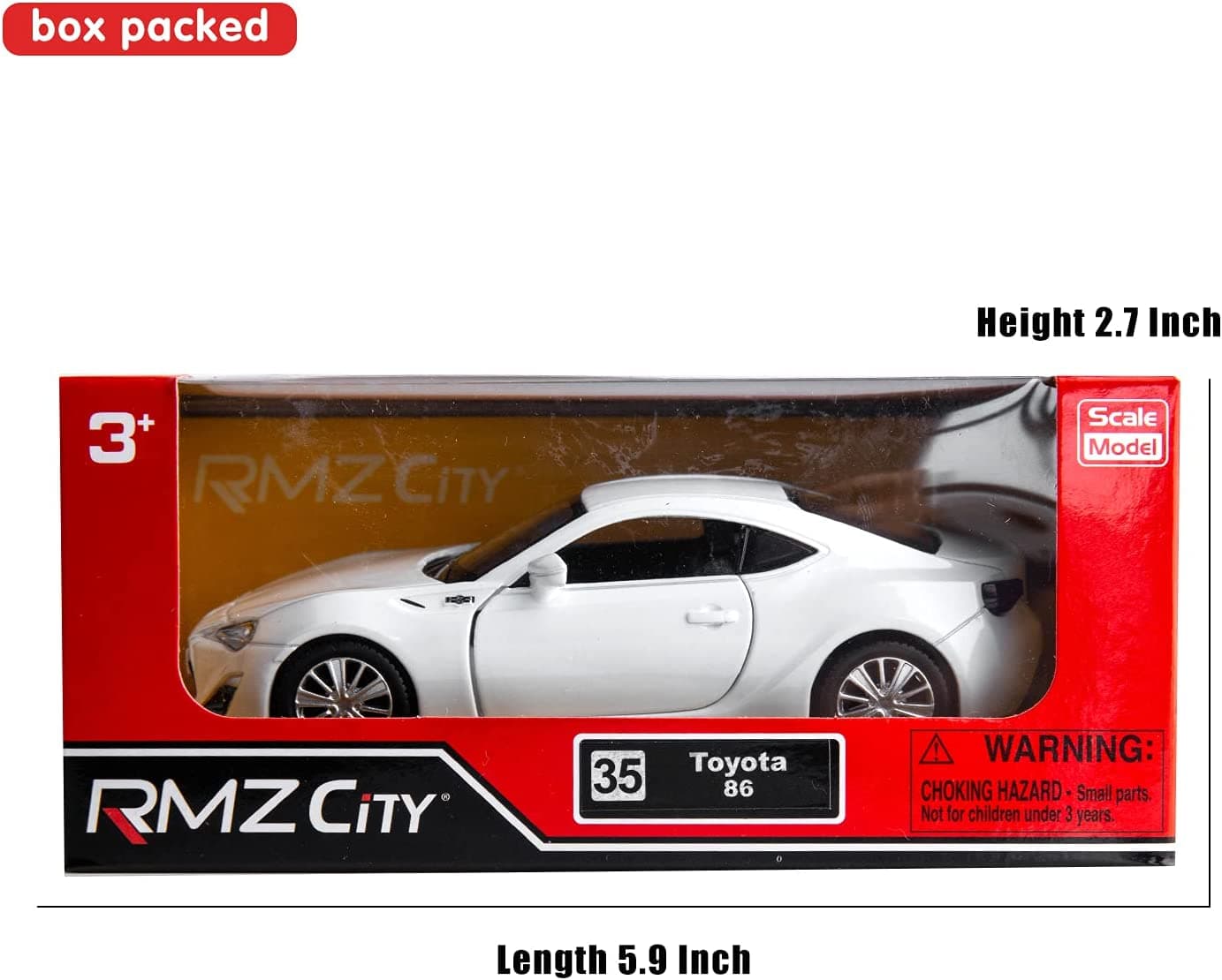 1:36 Scale Diecasting Alloy Car Model Toyota 86 Toy Car, Pull Back Vehicles Toy Car for Toddlers Kids Boys Girls Gift White 1/36-13x5x3.5cm white