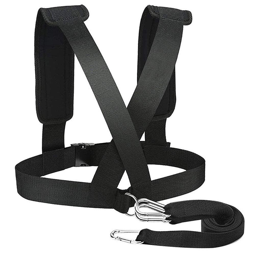 Adjustable Training Belt Resistance Elastic Belt Running Safety Training Rope Sled Harness Tire black
