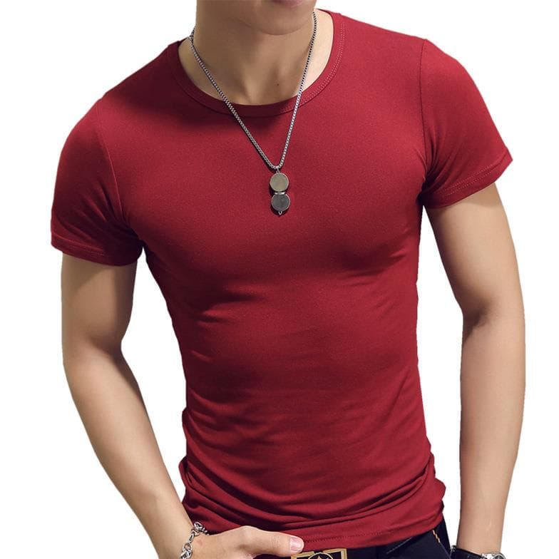 Fashion Slim Men's T-shirt Soft and Comfortable Breathable Cotton Men's Shirt Fitness and Leisure M