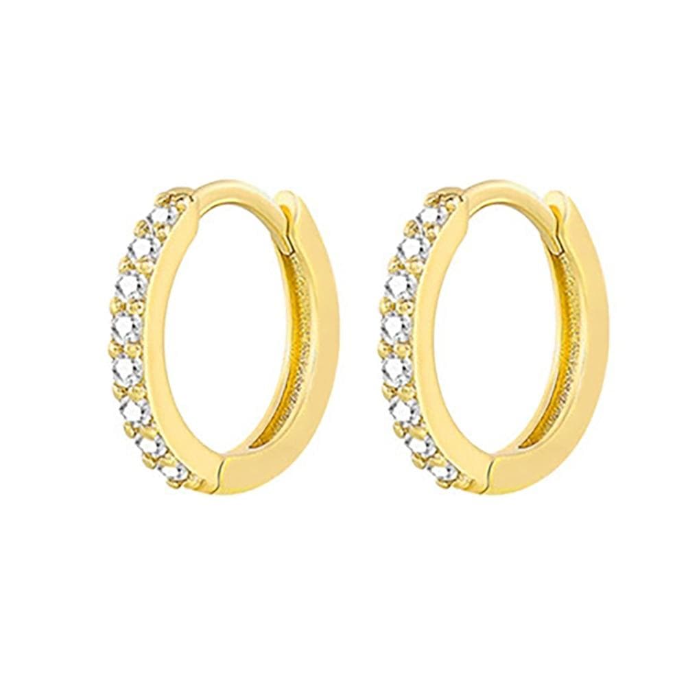 2Pcs Rainbow Little Huggies Hoop Earrings Girl Tiny Rings Cartilage Small Helix Piercing Conch Earlobe Tragus Circle Men Hoops 9mm white/gold