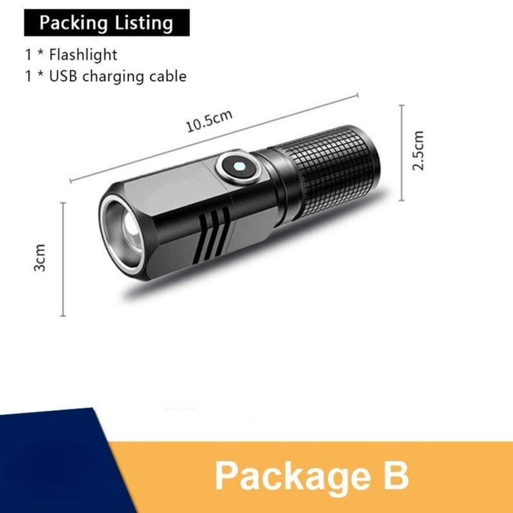 6800 Lumens Mini Powerful Led Flashlight XHP50 Built in Battery 3 Modes Usb Rechargeable Flash Light EDC Torch Lamp Flashlights short