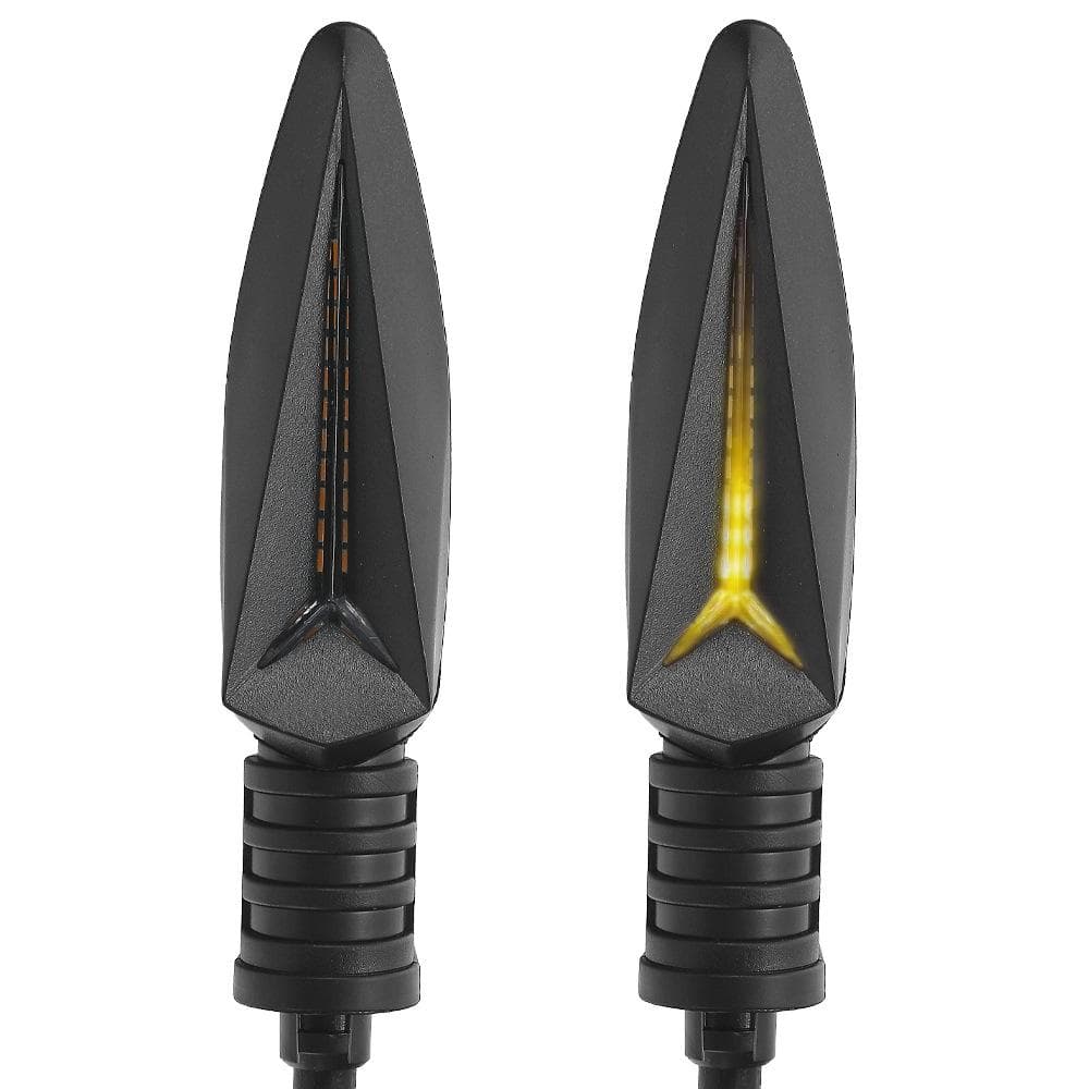 2PCS Motorcycle LED Turn Signal High Brightness Motorbike Turning Indicators 12V Compatible with black