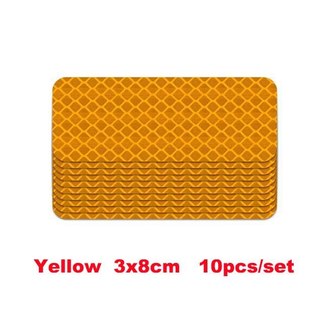10PCS/Set Car Bumper Reflective Stickers Reflective Warning Strip Tape Secure Reflector Stickers Decals orange