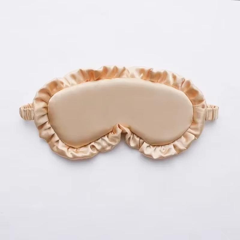 Silk Ruffle Sleep Eye Mask Soft Sleeping Eye Covers Multicolor Night Dream Blackout Eye Patches For Woman Man To Sleep Better gold