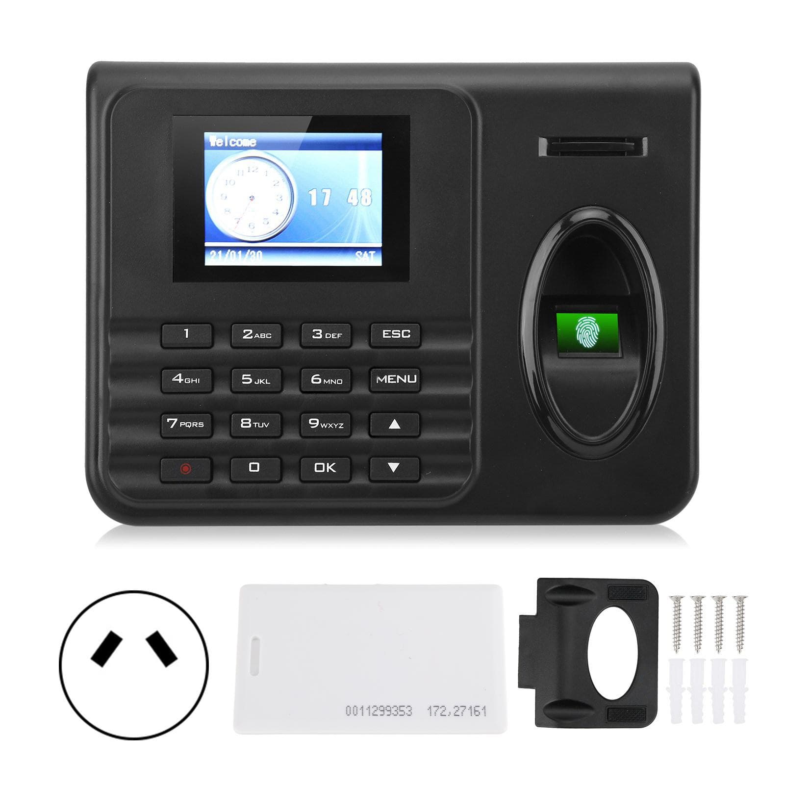 Attendance Machine Time Clock 2.4in Color Screen Biometrics Fingerprint Password Check In Out
