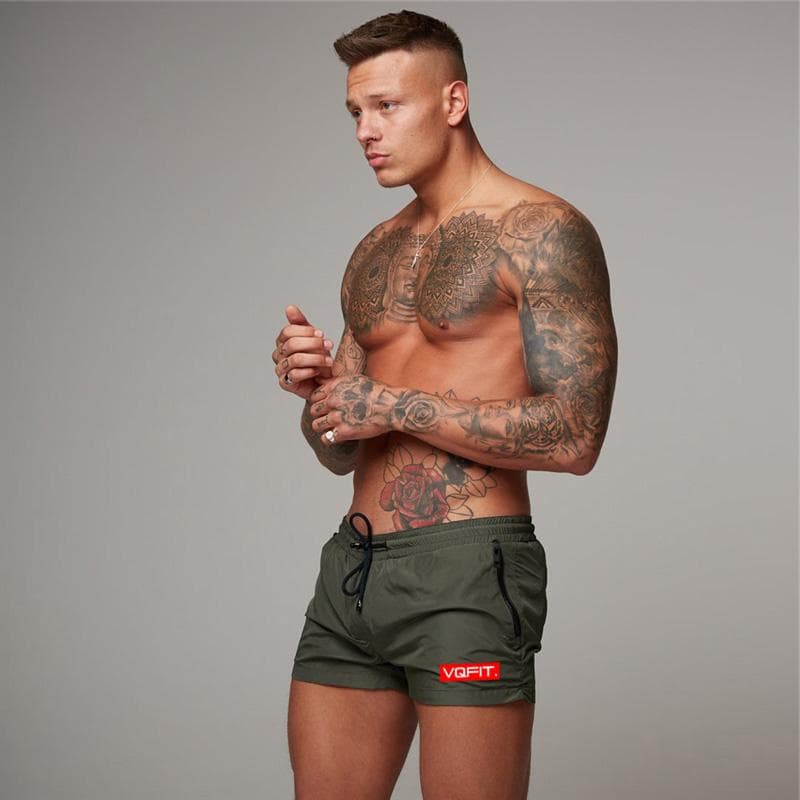 Muscleguys Mens Shorts Bermuda Beach Quick Drying Casual Surfing Shorts M green