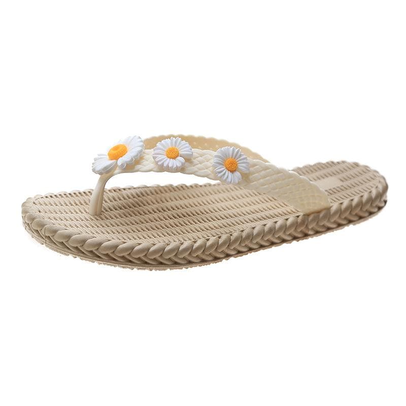 New Summer Fashion Daisy Sandals Women's Non-slip Beach Slippers Casual Home Slippers 39