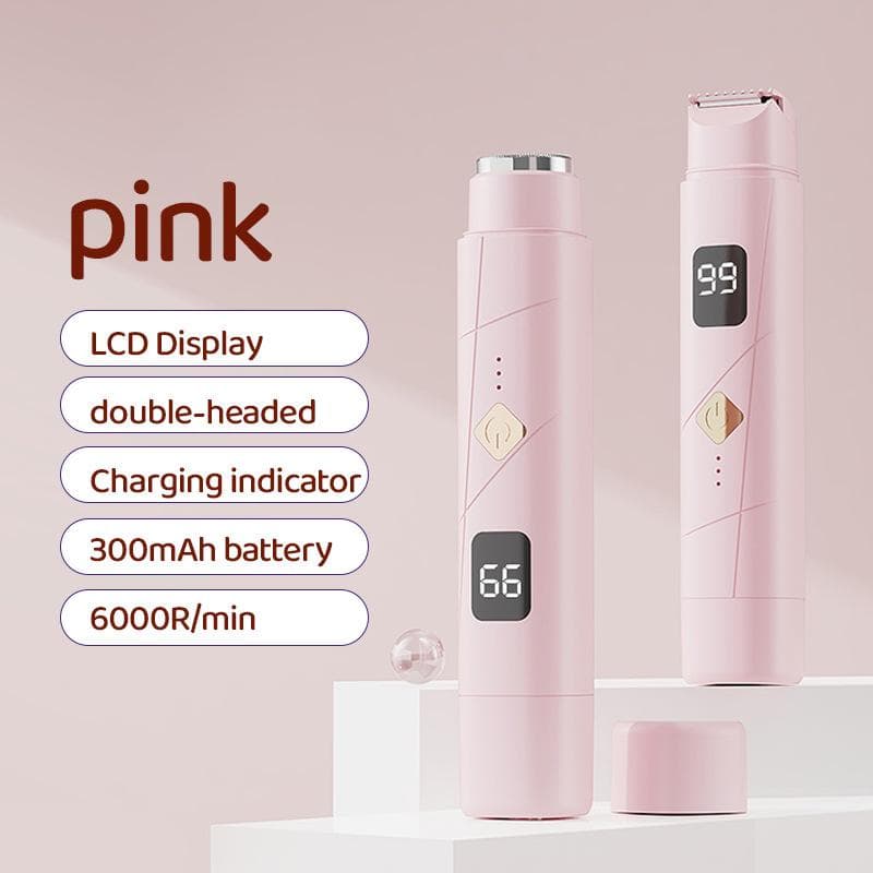 New Wireless Rechargeable Shaver Double Head Portable Mini Private Pubic Hair Electric Shaver Women's Hair Removal Instrument English