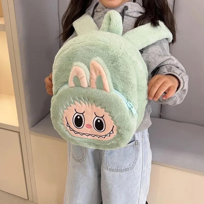 Cartoon Figure Labubu Backpack Bags Children School Bags Kawaii Labubu Bag Zimomo Schoolbag Girls Boys Outdoors Storage Bag Gift green