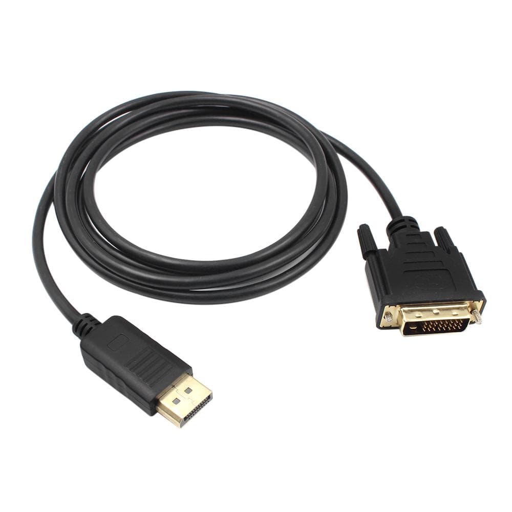 1.8M DP to DVI Adapter DisplayPort Display Port to DVI Cable Adapter Converter Male to Male Video Cable 1080P for Monitor Projector Display Black black