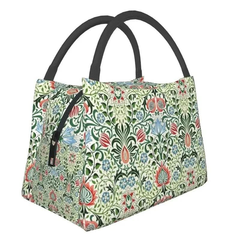 William Morris Insulated Lunch Bag for Women Portable Snakeshead Cooler Thermal Lunch Box Beach Camping Travel Shoulder Bag 28x17x16CM clear