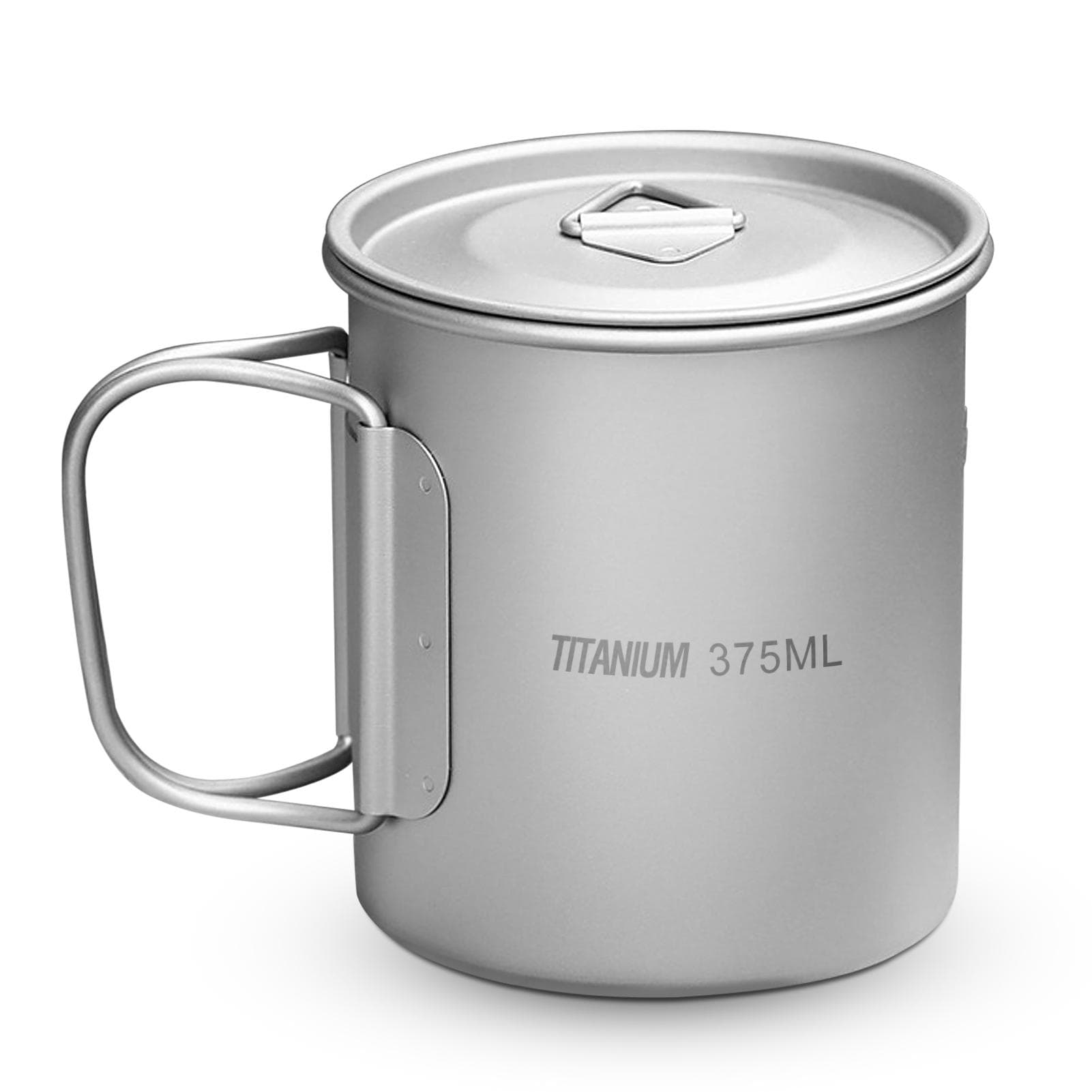 375ml Ultralight Titanium Cup Outdoor Portable Camping Picnic Water Tea Cup Coffee Mug with Lid and 375ML