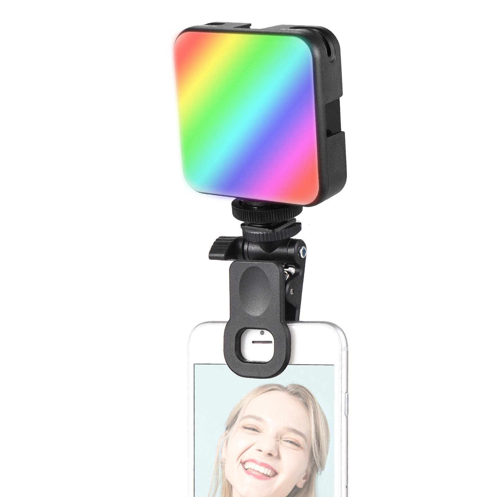 Andoer W64RGB Mini Clip-on RGB Video Light Mobile Phone Fill Light Tablet Computer Video Conference black