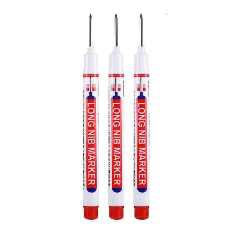 3Pcs/Set Long Head Markers Bathroom Woodworking Decoration Multi-purpose Deep Hole Marker Pens Red/Black/Blue/Green/White Ink