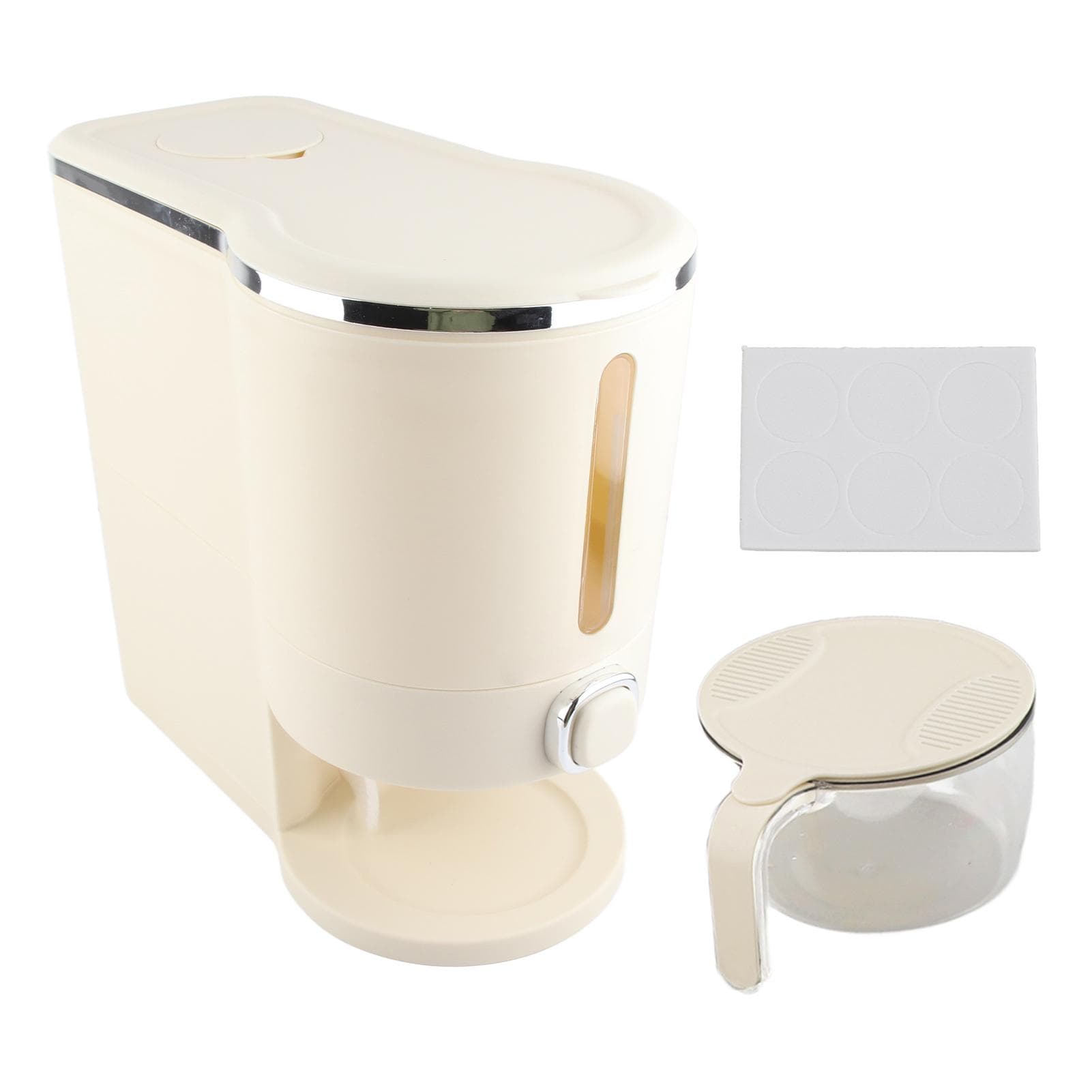 Creamy White Pressing Rice Boxes Bugs Proof Damp Proof Rice Storage Bucket Home Use Rice Storage Small (Holds Approximately 5kg)