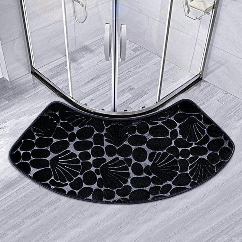 Luxury Curved Bath Rug,Non Slip Soft Absorbent Fanned Shower Mats Washable Bathroom Rug Corner Bath Tub Floor Carpet for Shower 430MMx980MM