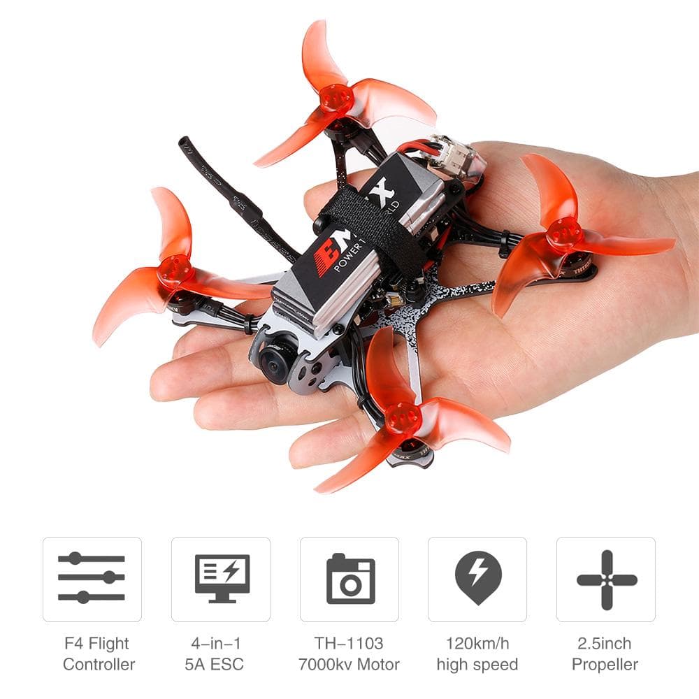 EMAX Tinyhawk II Racing Drone FPV Drone 120km/h F4 5A ESC Brushless Motor 7000KV RunCam Nano2 black